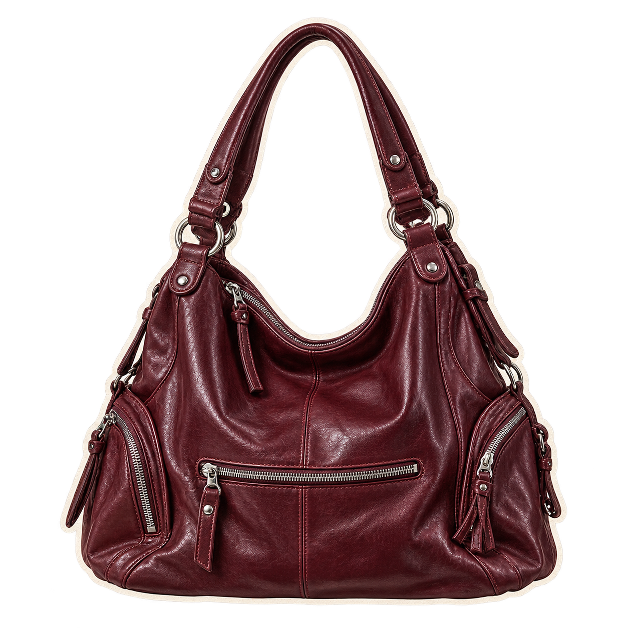 Burgundy Angel Kiss style handbag