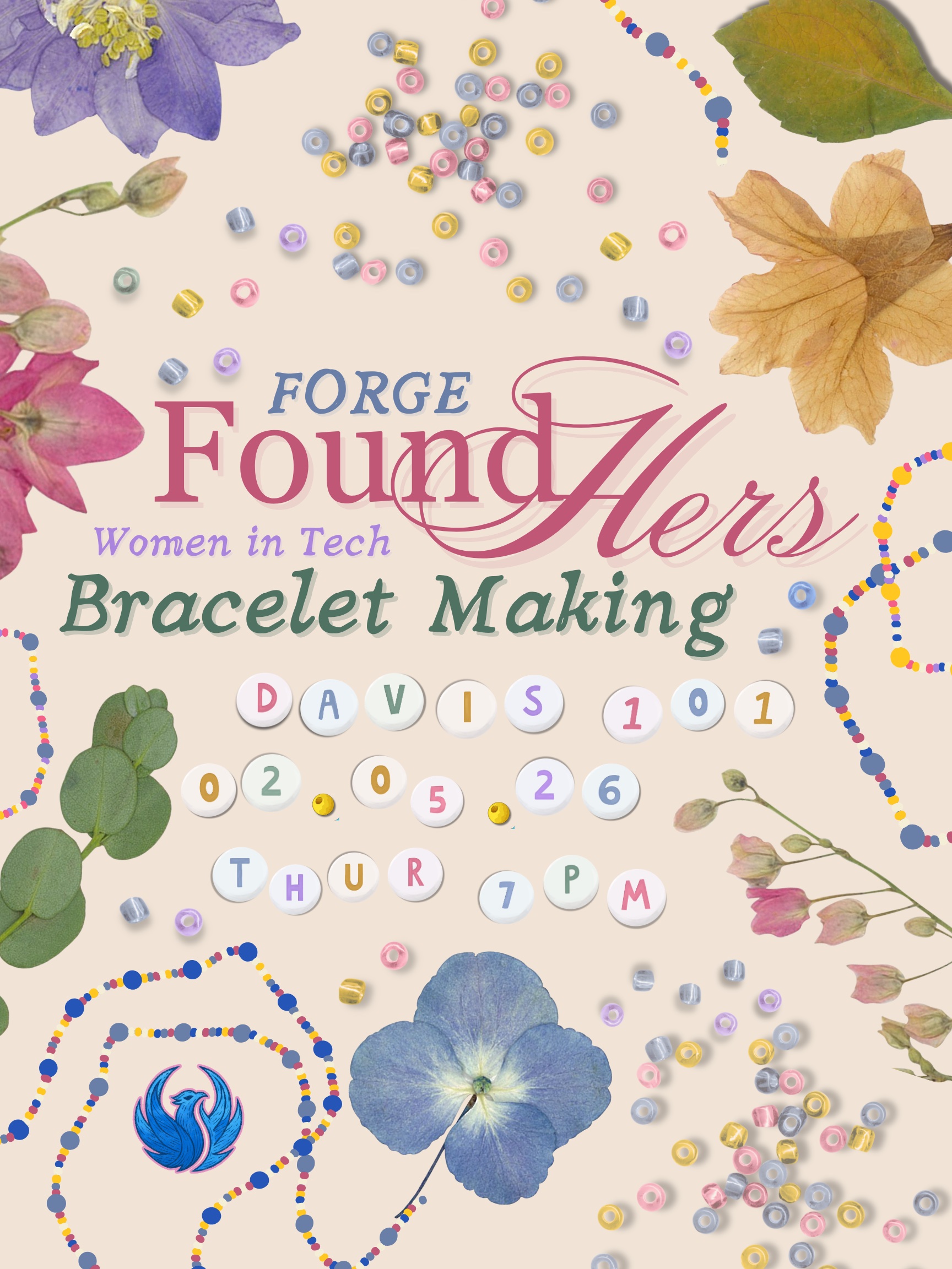 Forge FoundHers women in tech bracelet making flyer